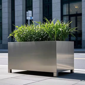 Jardinera Moderna Cuadrada para Exteriores, de Acero Inoxidable con Recubrimiento en Polvo, para Calles Comerciales, Cafeterías, Jardines Domésticos - Product Image 3