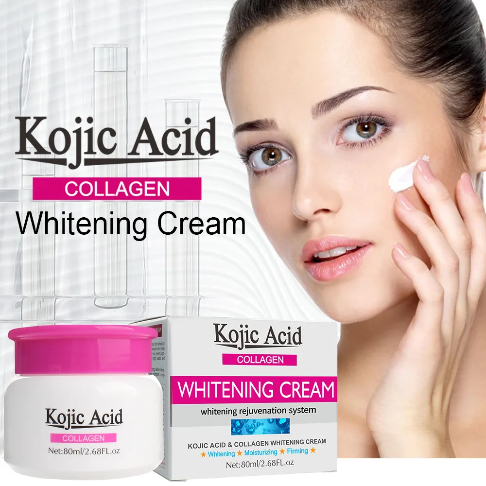 Kójico-crema facial de colágeno, crema blanqueadora orgánica OEM para mejorar la piel, crema blanqueadora