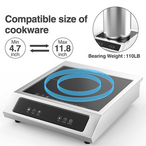 Table de cuisson à induction professionnelle à surface plate, 3500W haute puissance, en acier inoxydable, à commande tactile, classe énergétique A, pour usage domestique - Product Image 2