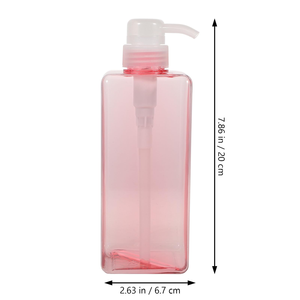 Large 480ml Transparent <b>Pink</b> Plastic Pet <b>Bottle</b> with Pump Top Cylinder Shape for Shampoo and Liquid Lotion Dispenser - Product Image 2
