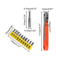 Jeu de tournevis à cliquet magnétique 12-en-1, pour visser et réparer dans les espaces restreints - Kit d'outils manuels compact, outil manuel