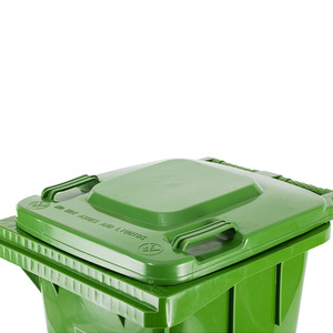 Poubelle extérieure en plastique 100L avec couvercle rabattable, rectangulaire, couleur verte, pour tri des déchets - Product Image 1
