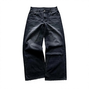 Pantalones de hombre personalizados 100% nailon ligeros de pierna ancha con paneles cosidos de bloques de color, lavados, estilo streetwear, cortavientos, acampanados, tipo vaqueros. - Product Image 6