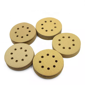 Disco de lija amarillo de fábrica Hoja abrasiva de gancho y bucle de óxido de aluminio para madera automotriz OEM/ODM compatible - Product Image 6