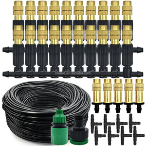Sistema de Nebulización y Enfriamiento para Exteriores de 5M-30M, Riego de Jardín, <span class=keywords><strong>Boquillas</strong></span> Atomizadoras de Latón de 1/4'', Manguera de 4/7mm para Patio e Invernadero - Product Image 1