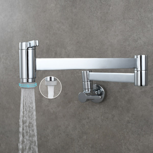 En gros Moderne En Laiton Double Poignée 360 Pivotant Robinet Mural Carré Tube Robinet pour Évier Pot D'eau De Remplissage Pot Extension Double - Product Image 2