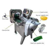 Voedselverwerkende groentesnijmachine 300-600kg/uur Automatische roestvrijstalen snijmachine/slicer/shredder voor ui, aardappel, wortel