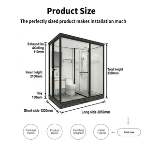 Modulo Bagno Prefabbricato YEETE - Suite Doccia All-in-One con Mobile Lavabo e Riscaldatore 3-in-1 per Hotel e Appartamenti di Lusso - Product Image 2