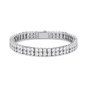 Hip Hop 4MM Micro Set Zircon Bracelet Double Row Bracelet from Europe and America