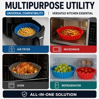 Lot de 6 doublures en silicone antiadhésives réutilisables pour friteuse à air, four et micro-ondes