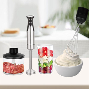 4 In 1 Hand Blender Set With Whisk And Chopper Stainless Steel Variable Speed For Smoothies Baby Food And Mashing - Product Image 1