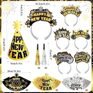 Produits phares du Nouvel An chinois en gros : Chapeaux coniques en papier, serre-têtes, accessoires photo, <span class=keywords><strong>lunettes</strong></span>, soufflets à franges, bruiteurs de fête - Product Image 6