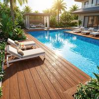Planche de terrasse en WPC, imperméable, co-extrusion, grain de bois, antidérapante, revêtement composite pour jardin et patio