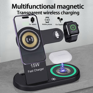 Station de charge sans fil portable 3-en-1 pour téléphone portable, pliable, charge rapide 15W, fonction PD 5V/1A, vente en gros - Product Image 6