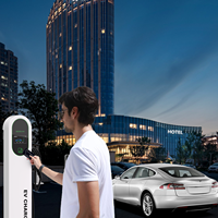 Borne de recharge EV au sol, puissance de sortie 12 kW, courant 48 A, certifiée NACS TUV, pour parkings commerciaux