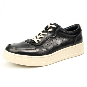 Retro Genuine <b>Leather</b> <b>Sneakers</b> Men's Casual Shoes Low Heel Solid Color Front Laces Leisure Chunky Shoes - Product Image 1