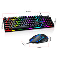 Kit Combo Clavier et Souris Gamer RVB Lumineux USB Filaire PC ABS