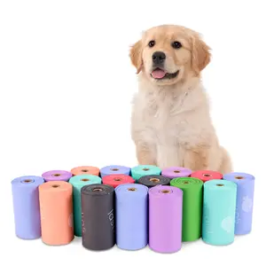 Customized color corn starch and OEM printing compostable pet dog poop bag