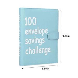 Carpeta de Cuero con Anillas para el Reto de Ahorro de Dinero, con Sobres A5 Prenumerados FX 100, Estilo de Hojas Sueltas, Incluye Organizador y Rastreador - Product Image 1