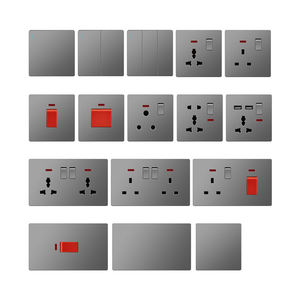 Mehrere Stile 86 Typ Universal 5-polige Schalter buchse mit Neonlicht buchse mit USB-Doppelwand-Netzschalter mit Zertifizierung - Product Image 1