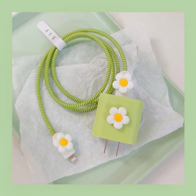 Kawaii Anime Cartoon Cute Charging Head Data Cable Case Heart Shaped Charger Protective Cover for Phone 18w 20w Girls Gifts