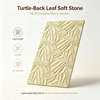 Revêtement mural flexible en pierre, motif feuille de tortue 3D en relief, léger, pour murs décoratifs d'hôtels et d'homestays