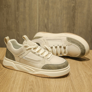 Zapatillas blancas de suela gruesa, ligeras, transpirables y versátiles de nuevo estilo para mujer. Calzado deportivo informal de suela blanda que aumenta la altura, color blanco - Product Image 2