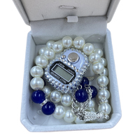 Verre fait à la main 33 Tesbih compteur de doigt numérique avec perles de prière chapelet islamique Tasbih EID cadeau