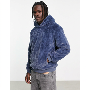 <b>mens</b> <b>sherpa</b> pullover <b>hoodie</b> with high pile <b>sherpa</b> fabric private label service for seasonal retail inventory - Product Image 1