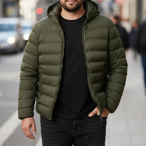 Blouson matelassé à capuche style urbain personnalisé pour homme, coupe ajustée, imperméable, coupe-vent, logo frontal, faible MOQ, meilleure qualité, hiver - Product Image 5