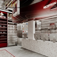 Comptoir de présentation moderne pour pharmacie, design en marbre, comptoir de pharmacie en acier inoxydable, vitrine de pharmacie