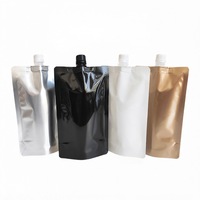 Pochette à bec verseur 500 ml, blanc, noir, or, argent, en aluminium multicouche épais, imprimée en héliogravure, pour emballage de vin, liquides et boissons