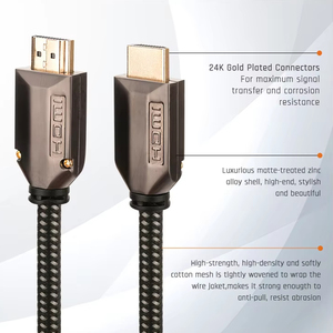 Câble de version <span class=keywords><strong>HDMI</strong></span> <span class=keywords><strong>2</strong></span>.1 de haute qualité 48gbps 1m 1.<span class=keywords><strong>5m</strong></span> 2m 3m <span class=keywords><strong>5m</strong></span> câble certifié <span class=keywords><strong>HDMI</strong></span> <span class=keywords><strong>2</strong></span>.1 plaqué or 8k - Product Image 5