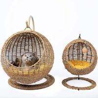 Vente en gros d'accessoires pour animaux domestiques chauds et confortables écologiques, meubles modernes pour maison, lits en rotin surélevés
