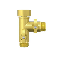 Distributeur de tuyau 3 voies en laiton massif sur mesure - Robinet extérieur avec vannes d'arrêt, détecteur de fuite d'eau, vanne d'arrêt automatique