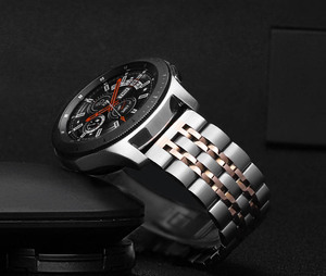Bracelet de montre à 7 perles, 20mm, 22mm, métal, pour <span class=keywords><strong>Amazfit</strong></span> <span class=keywords><strong>Bip</strong></span> <span class=keywords><strong>3</strong></span> GTS/2/2e/<span class=keywords><strong>3</strong></span>/GTS2, en acier inoxydable, pour Galaxy Watch 4 5 - Product Image 3
