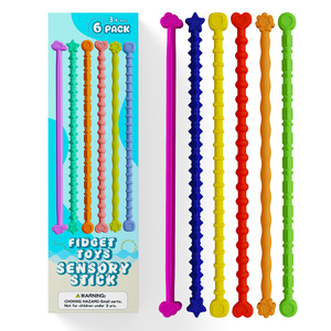 Nuevos juguetes sensoriales transfronterizos: limpiapipas deformables con textura para niños, palitos sensoriales antiestrés de silicona - Product Image 5