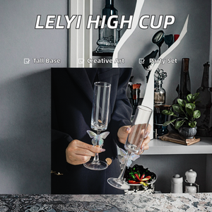 Chope à bière Lelyi style Ins à pied haut 101200 mL – Design moderne, ambiance créative, grande valeur esthétique, verrerie de fête - Product Image 2