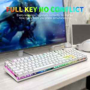 Z88 104-key Rgb Mechanical Gaming <b>Keyboard</b> with <b>Usb</b> Type-c Interface Full-key Anti-ghosting Compact Design Red Switches Z-88 - Product Image 3