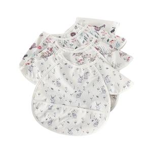 Babero de comedor retrorreflectante para niños, mono impermeable de manga corta para bebé, botón, Material de PU suave, babero de comida suave fino - Product Image 5