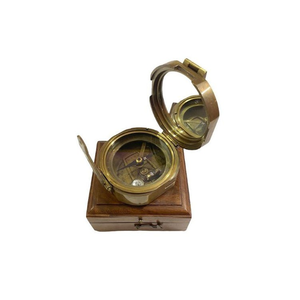 Brújula Náutica de Latón Brunton de 3 Pulgadas, Pulida, Grabada, Imitación Antigua, Portátil, con Impresión Digital Artística - Product Image 1