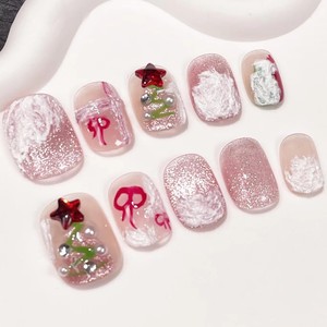 <span class=keywords><strong>Faux</strong></span> <span class=keywords><strong>ongles</strong></span> à presser en acrylique faits main, 12 pièces, style français, formes amande et carrée, longs, pré-dessinés <span class=keywords><strong>avec</strong></span> colle - Product Image 3