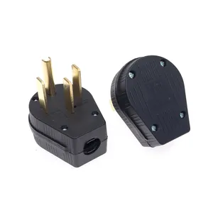Black 50A 250V 125V NEMA L14-50P L14-50R Industrial twist lock power plug 4Pole panel Receptacle Connector Male female socket