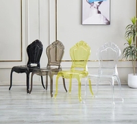 Chaise de princesse fantôme de haute qualité au milieu du siècle moderne pour fête de mariage PC plastique cristal acrylique transparent clair pour événement
