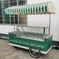 Chariot mobile de vente de crème glacée de 6 casseroles