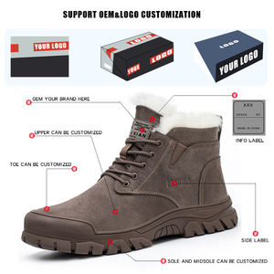 Stivali Antinfortunistici da <span class=keywords><strong>Uomo</strong></span> Invernali Caldi Foderati in Lana di Cotone con Tacchi Alti e Punta in Acciaio, Protezione Anti-Urto e Anti-Perforazione, <span class=keywords><strong>Scarpe</strong></span> Durevoli - Product Image 6