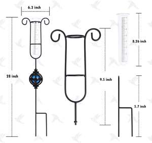 लोहे के पशु थीम पर्यावरण के अनुकूल फ्रीस्टैंडिंग गेश बॉल सजावटी बारिश गेज आउटडोर गार्डन गहने के लिए अनुकूलित रंग आकार - Product Image 3