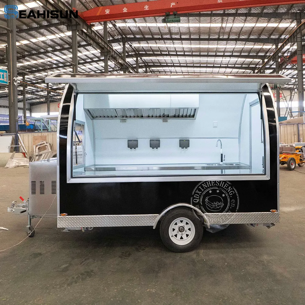 Agent's Discount Mobile Kitchen Food Truck Street Van Trailer Hot Food Cart Catering Food Trailer With with Cupboard Sink
