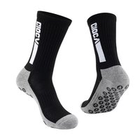 Chaussettes de sport antidérapantes pour hommes, avec logo personnalisé, compression, colorées, design de football, grip pour le football, automne