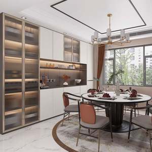 Modern Luxury Solid Wood <b>Sideboard</b> Cabinet <b>for</b> <b>Kitchen</b> Living Room and Bedroom Wine Storage & Display Function Home Decor - Product Image 2